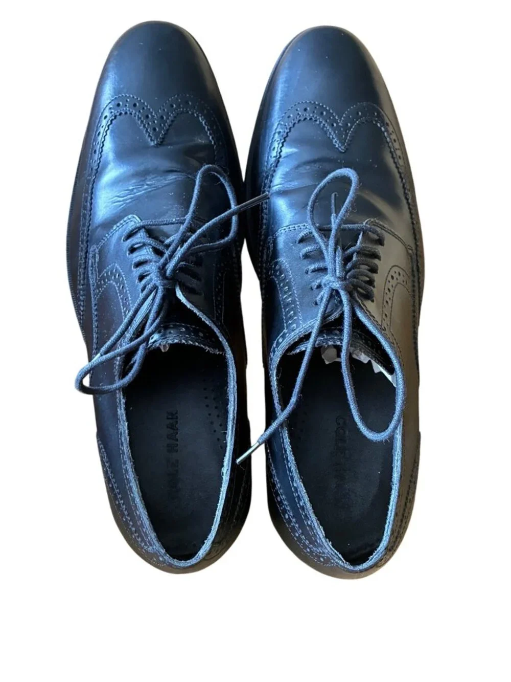 Cole Haan Men’s Black Leather Wingtip Oxford C13146‎ Lace-Up Dress Shoes 11 M